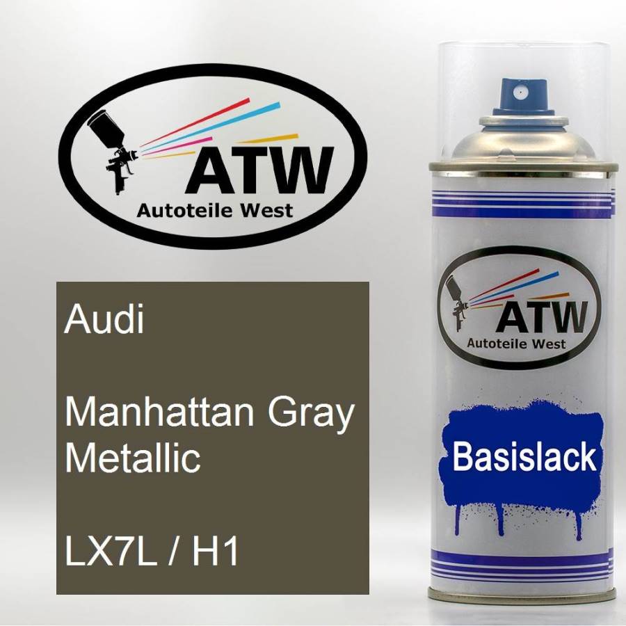 Audi, Manhattan Gray Metallic, LX7L / H1: 400ml Sprühdose, von ATW Autoteile West.